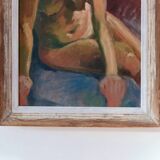 Mid-20th century original oil on canvas – nude woman