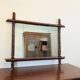 Miroir vintage effet bambou bordeaux, style exotique chic - 79 x 64 cm