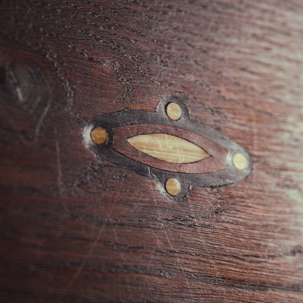 Arts crafts oak bench with storage