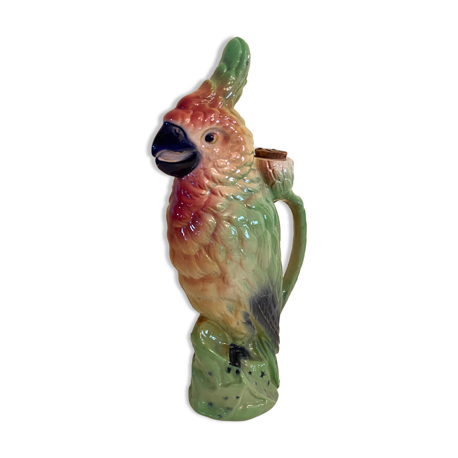 Vintage ceramic parrot pitcher