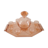 Service à liqueur vintage rose
