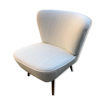 Hungarian White Club Chair, 1950s