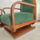 Paire de fauteuils art déco - velour de mohair vert