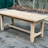 Renovated farmhouse dining table in raw oak from the 20th century, 180cm with drawer.
