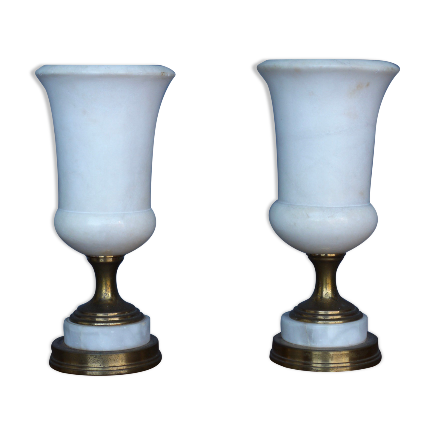 Lampes de table torchères en albâtre, années 1950, lot de 2