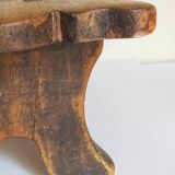 Old footstool in solid wood 19th century