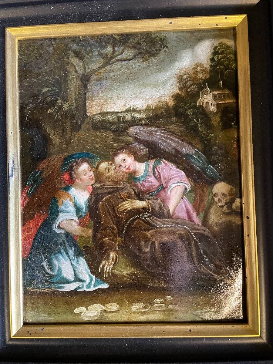 Ecstasy of Saint Francis of Assisi, oil on copper, 17th century