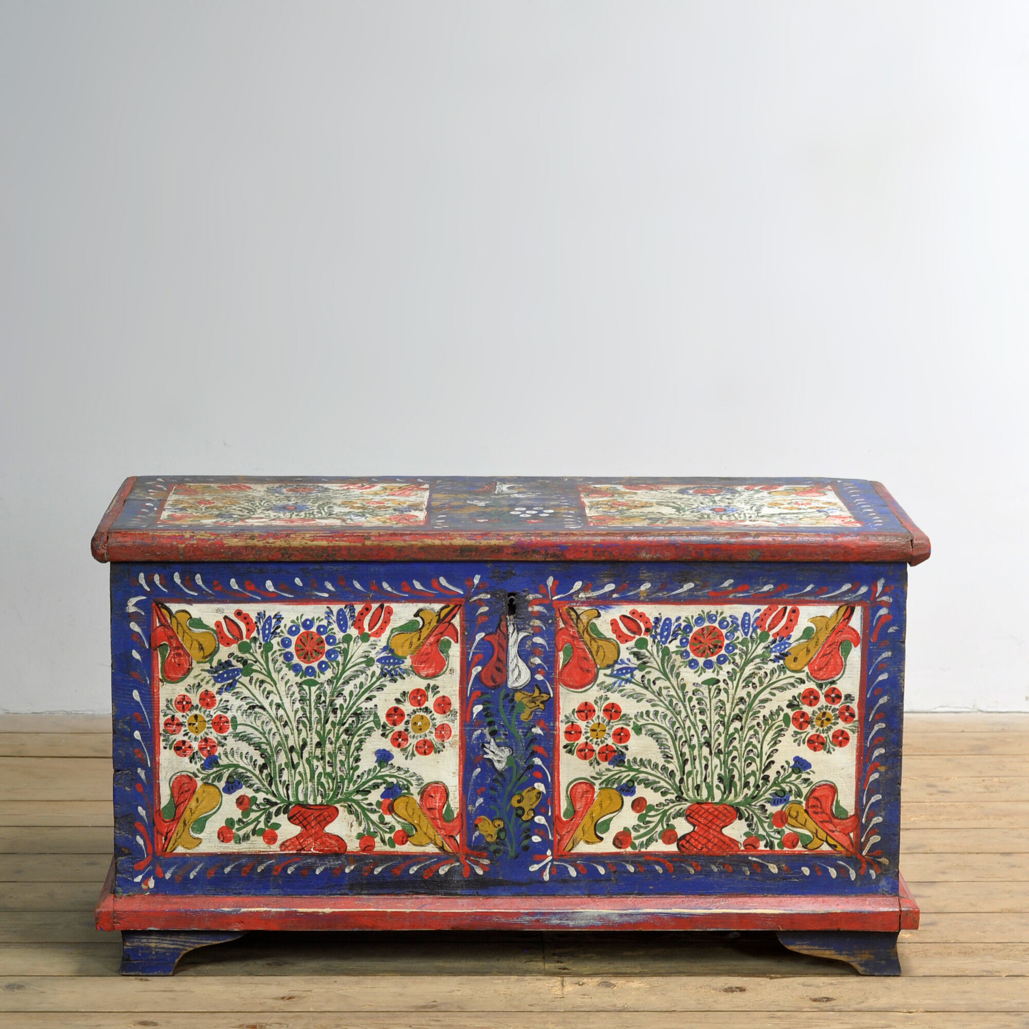 Folk art bridal chest, dated 1883