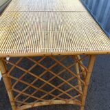 Bureau ancien en rotin vintage XXeme