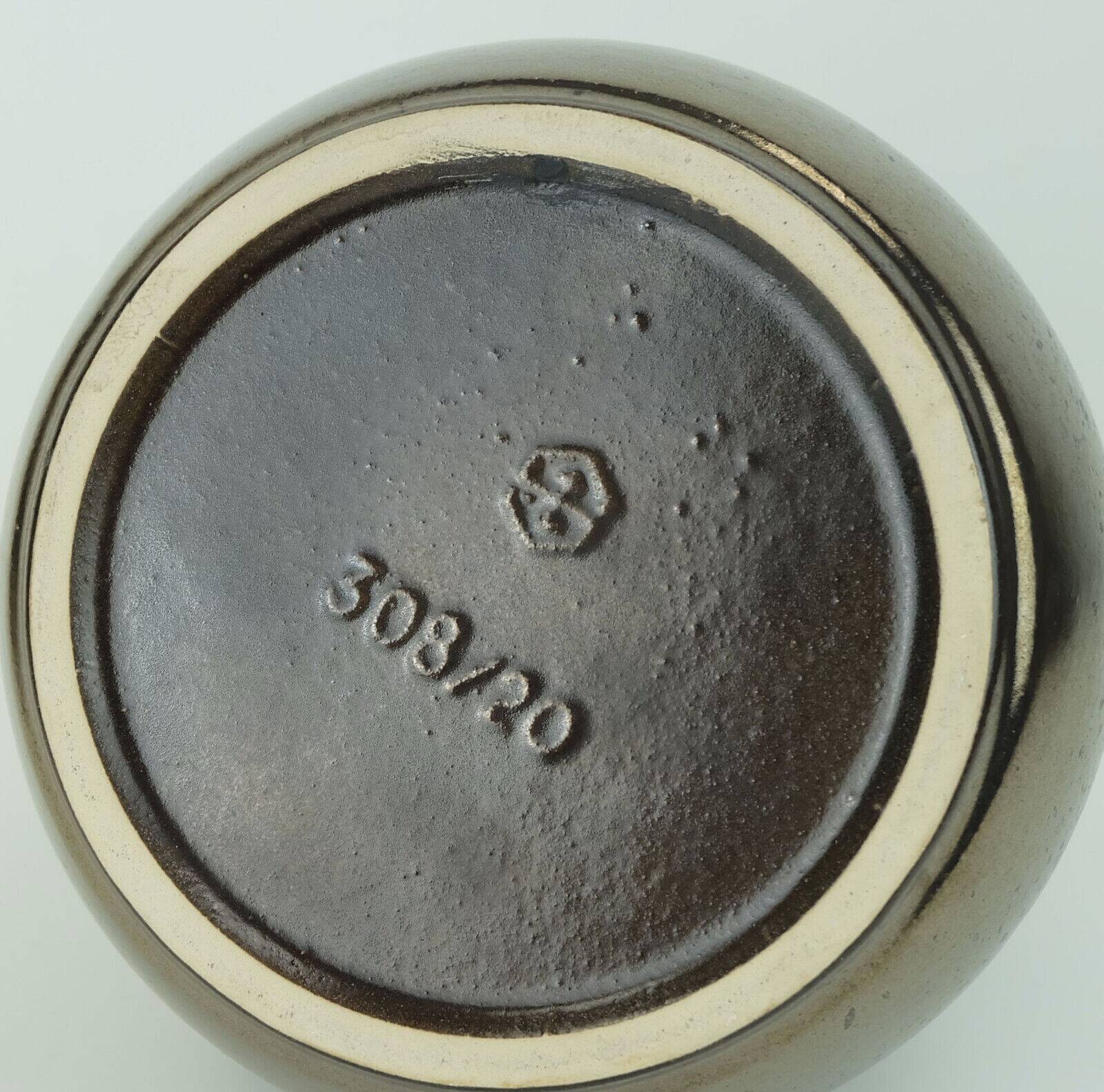 1970s vase steuler-keramik model 308/20 shades of brown and metallic glaze