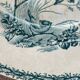 Large ironstone dish "with a basket of flowers" 132 bd magenta