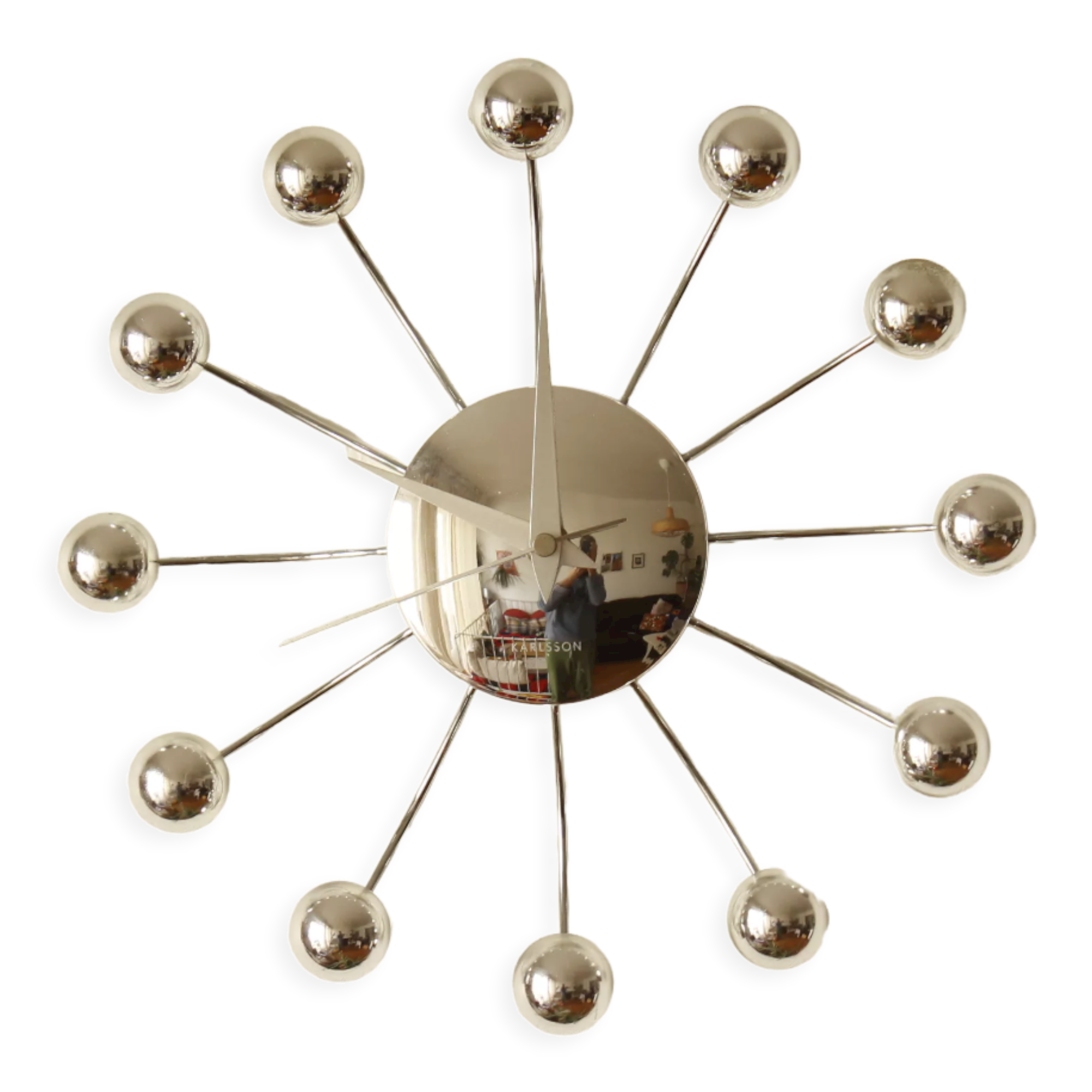 Karlsson Spider Chrome clock