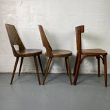 Set of 3 mismatched and damaged bistro chairs