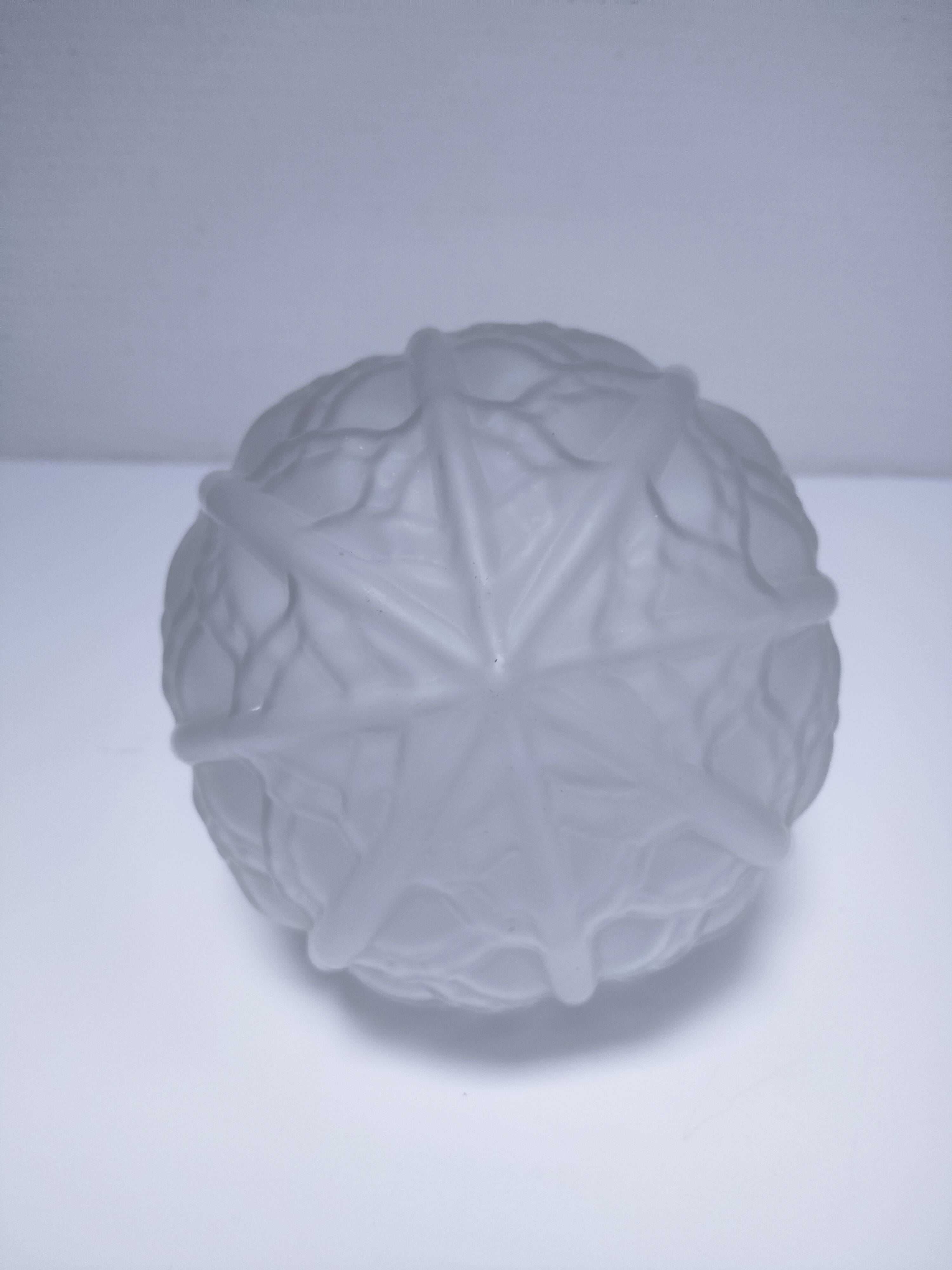 art deco pendant light with molded glass and chrome-plated metal frame