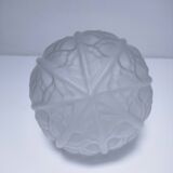 art deco pendant light with molded glass and chrome-plated metal frame