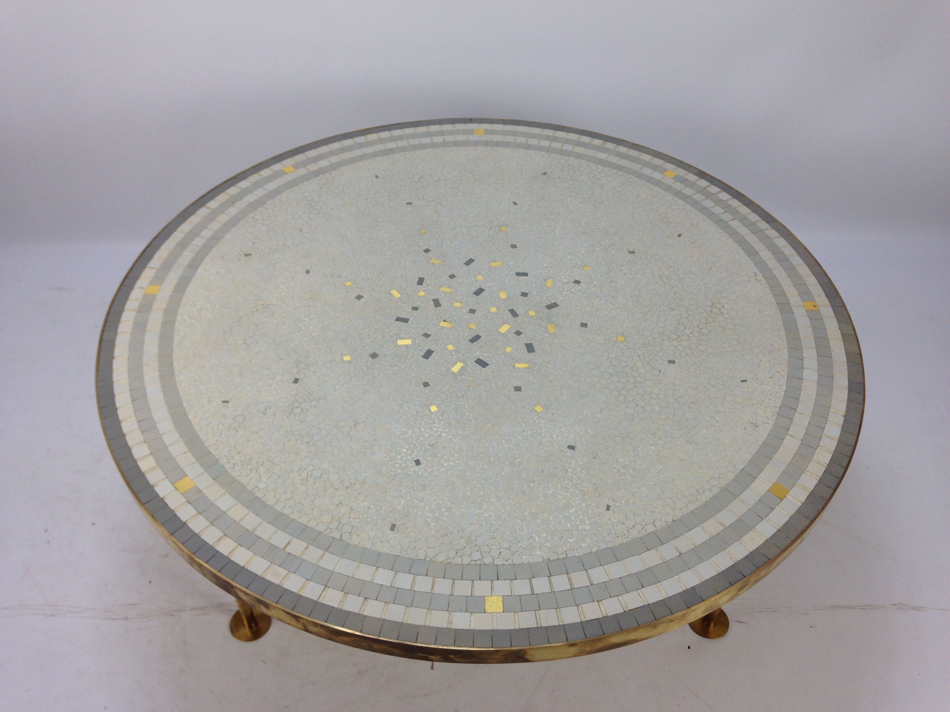 Table basse en mosaïque par Berthold Müller, années 1950