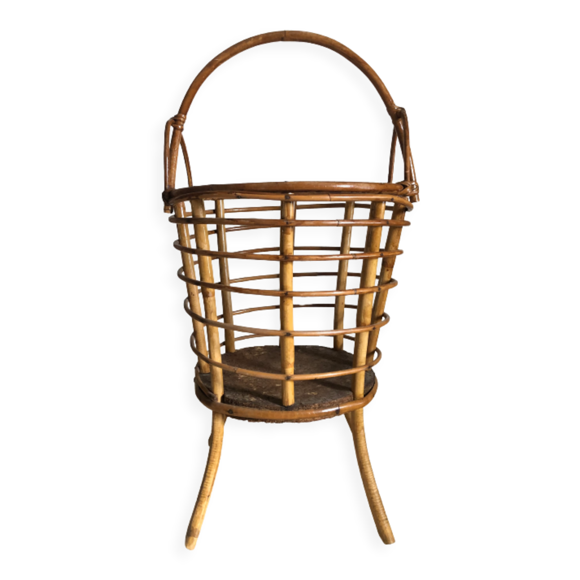 Basket rattan plant holder