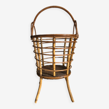 Basket rattan plant holder