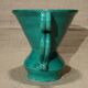 Vase 2 handles vintage green 50's Jean Austruy Saint Marcellin
