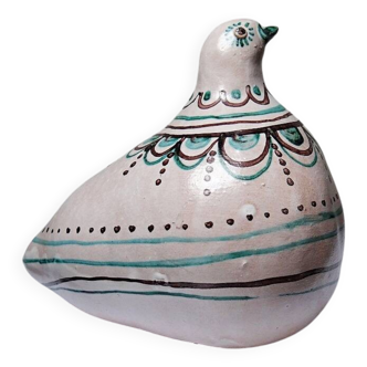 Sujet oiseau en céramique émaillée Italienne Cascio Sciacca vintage