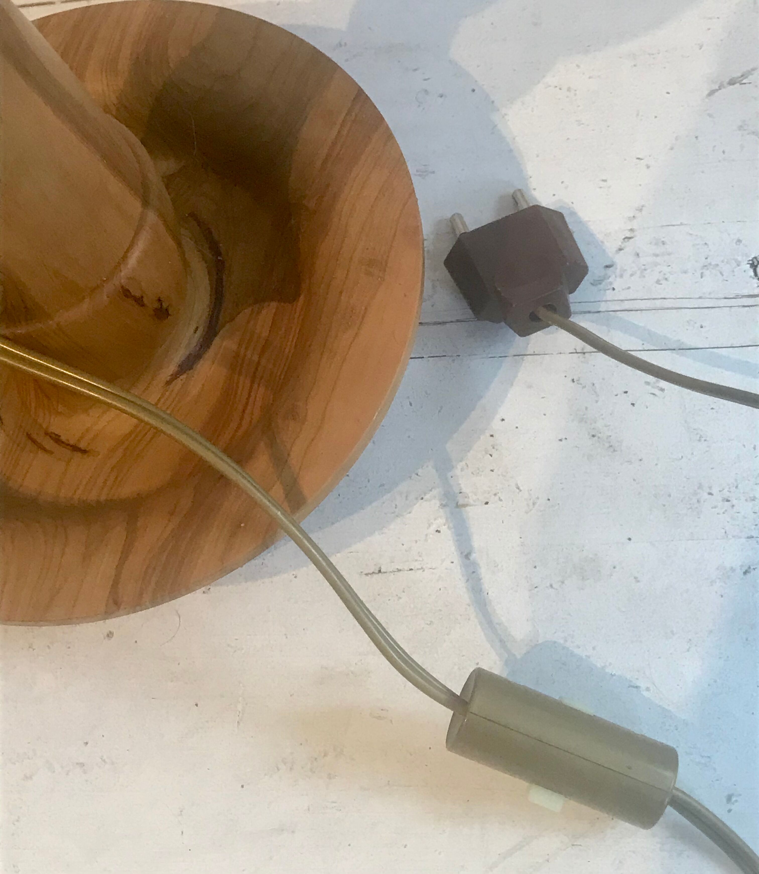 Lampe en bois 48 cm  circa 1960