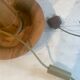 Lampe en bois 48 cm  circa 1960
