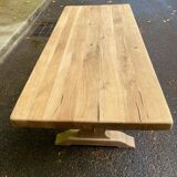 Table à manger de monastère rénovée en chêne massif du 19ème 200cm