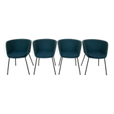 Set of 4 Fredericia chairs – Geckeler Michels – petrol blue fabric