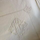 Cotton pillowcase embroidered monogram JB.