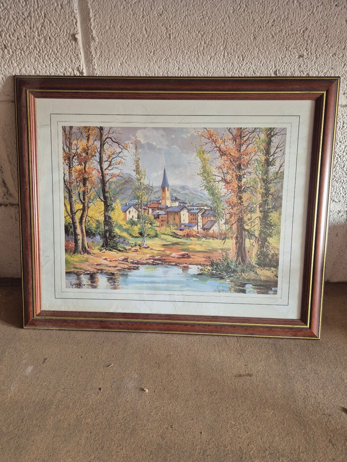 Landscape painting of a village