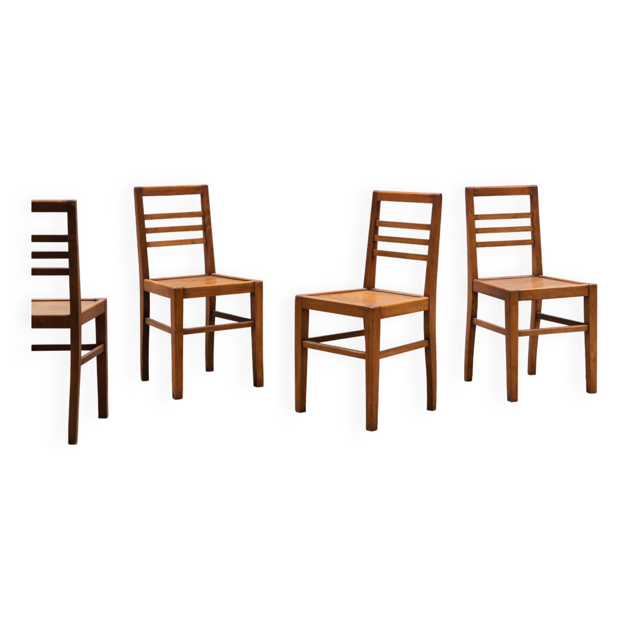 Set of 4 wooden bistro chairs