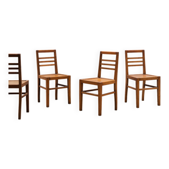 Set of 4 wooden bistro chairs