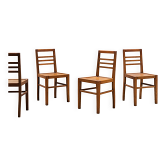 Suite de 4 chaises bistrot bois