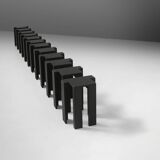 Black stackable stools of side tables (new) by Bram Vanderbeke, Belgium, 2017