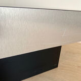 70s coffee table in brushed aluminum