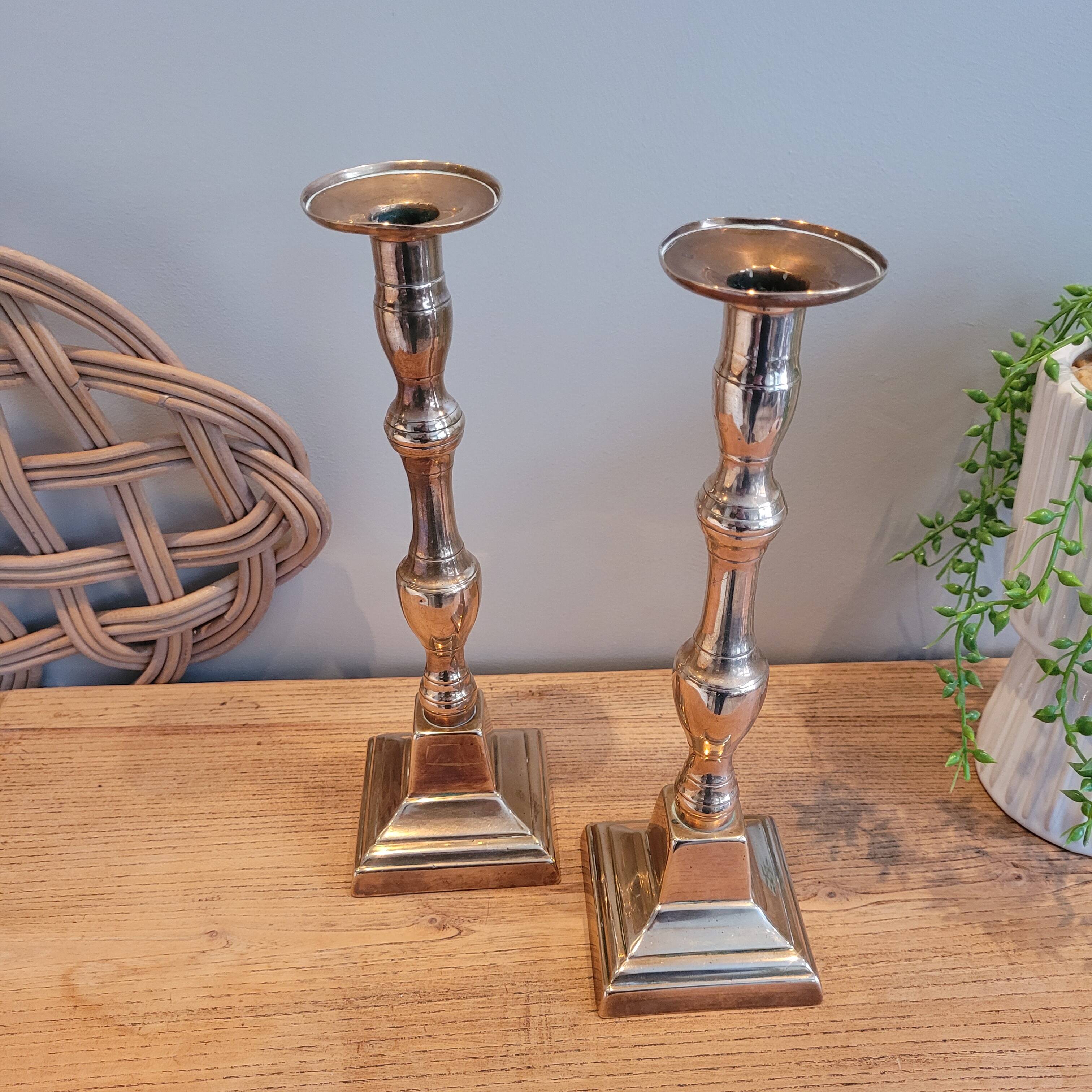 La Redoute x Selency pair of brass candle holders 16