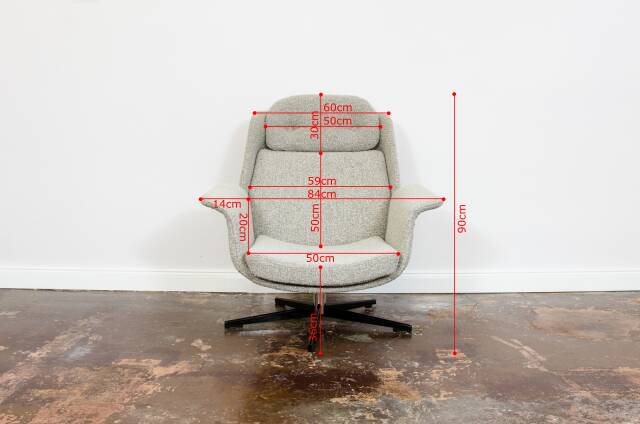 Customizable Large Plywood Swivel Lounge Chair, 1970s,