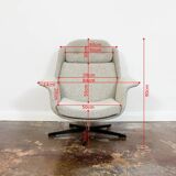 Customizable Large Plywood Swivel Lounge Chair, 1970s,