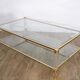 Table basse vintage en lucite metal et verre 1960