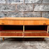 Light wood row TV unit