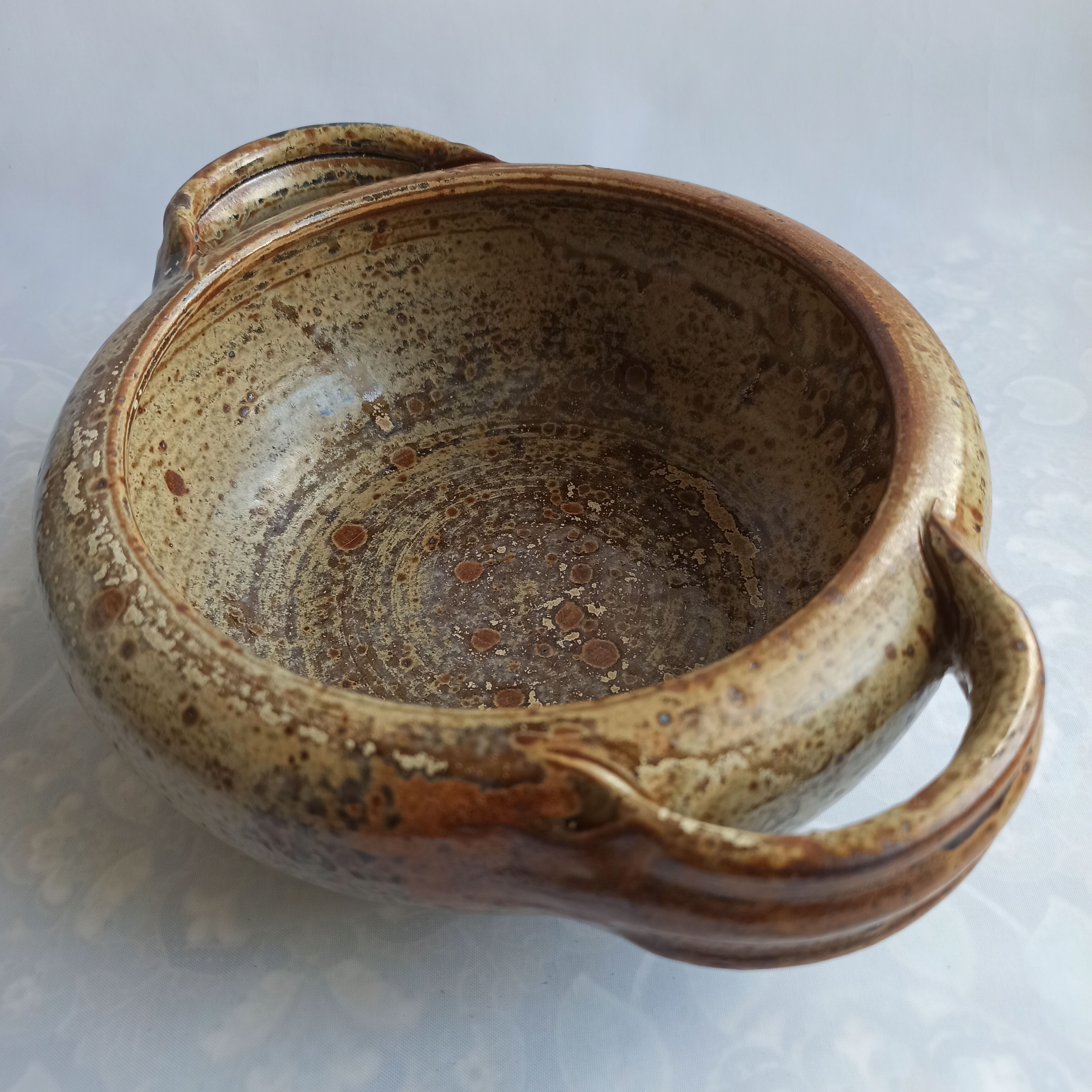 La Borne pyrity sandstone dish signed by JP