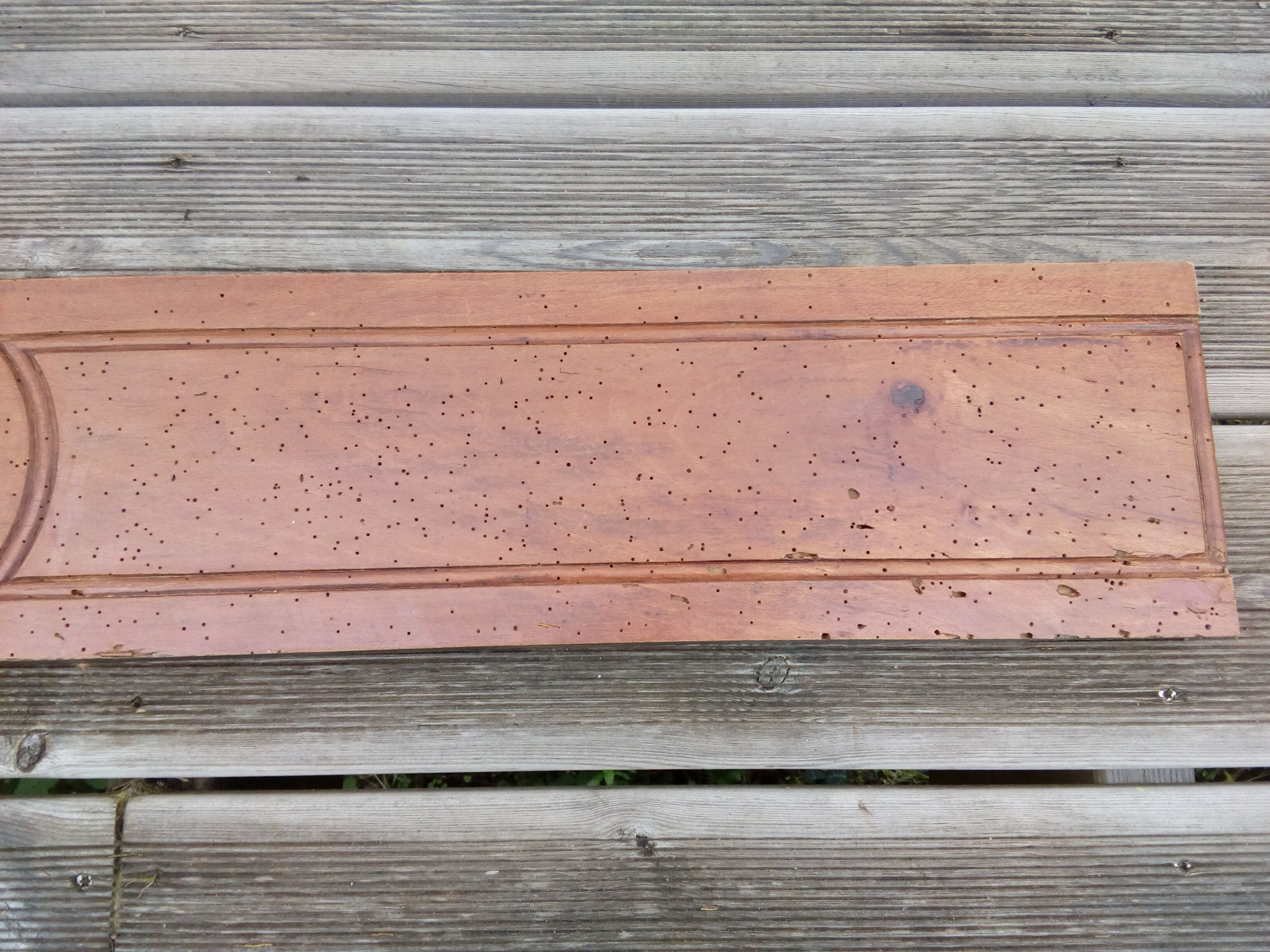 Carved front in solid wood