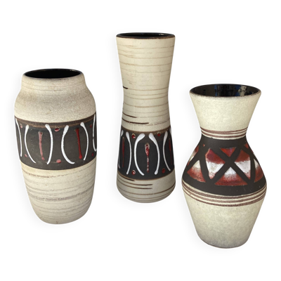 3 vases West Germany en céramique