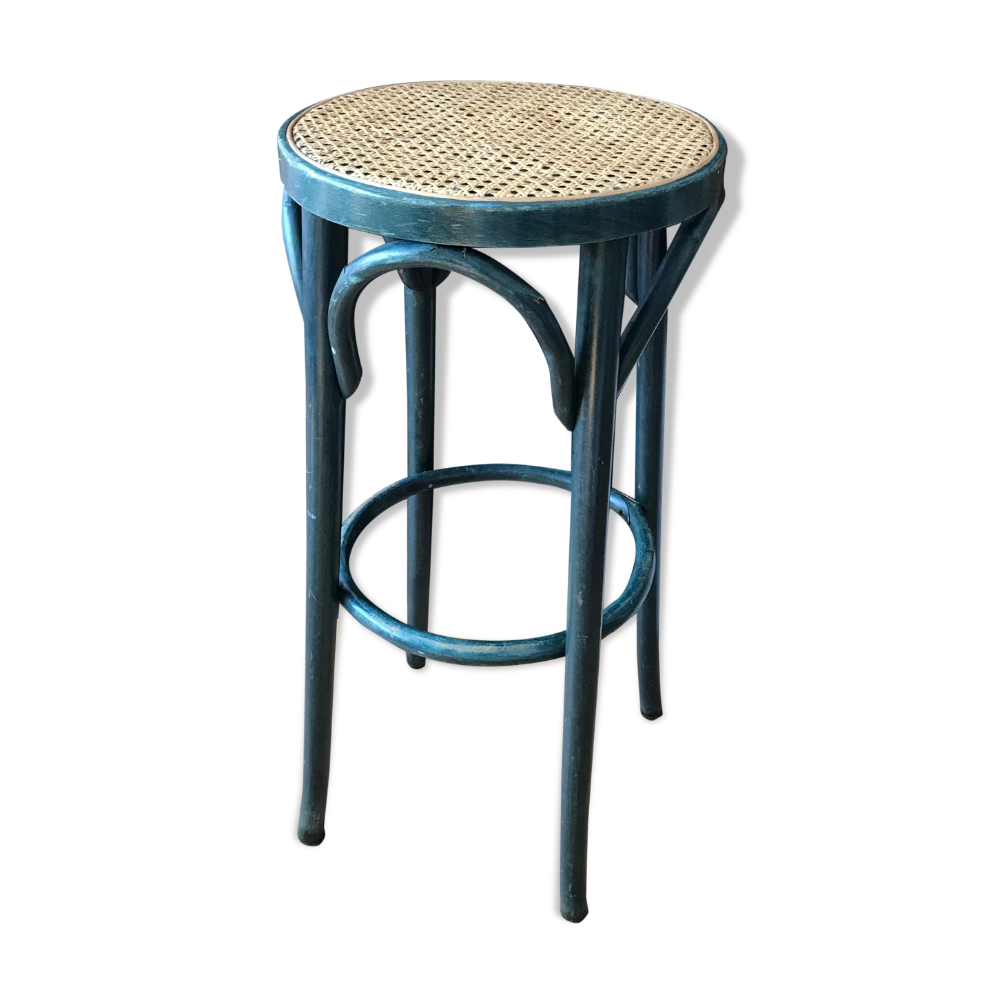 Curved wooden bar stool
