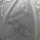 Antique large globe ceiling light, pressed glass, by Hettier & Vincent