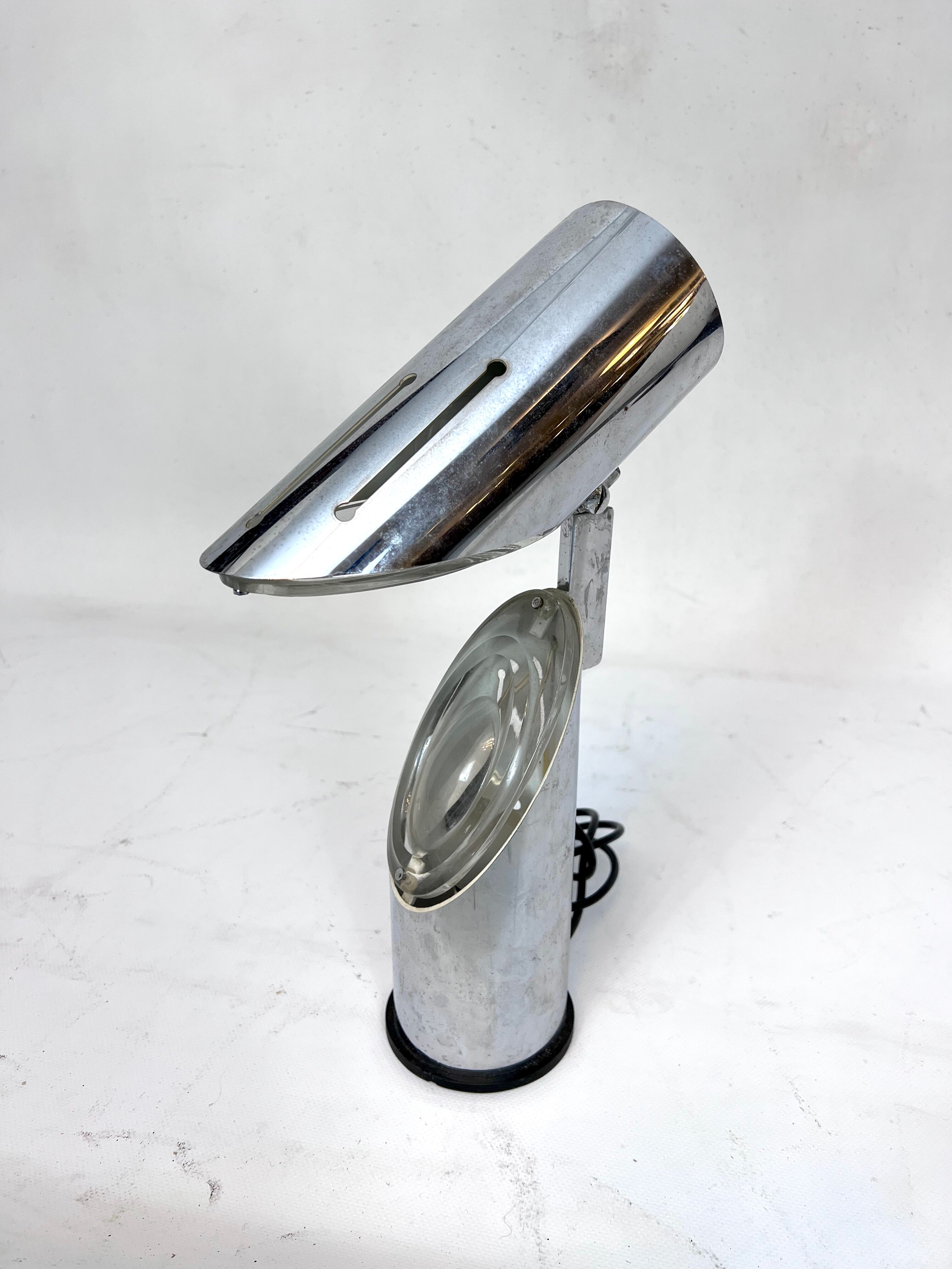 Modern chrome and glass table lamp by Stilkronen, Italy 1960s, Oscar Torlasco