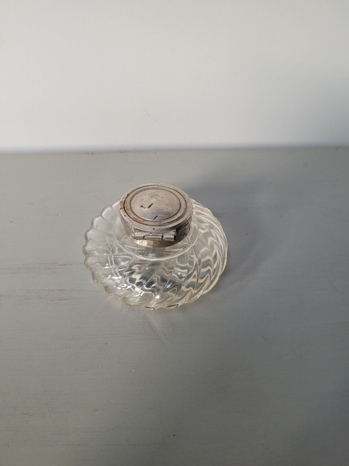 Old glass inkwell