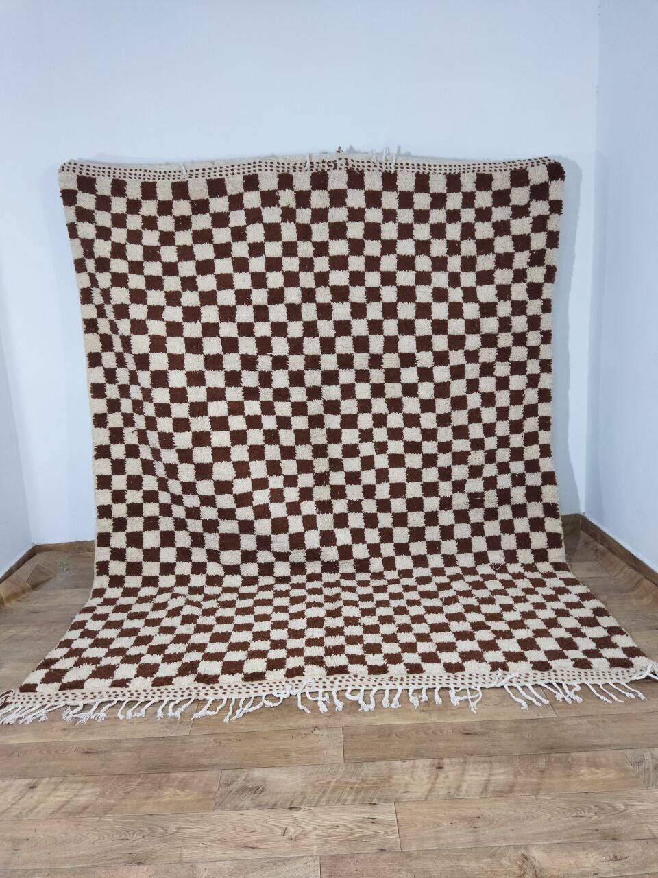 Handmade wool Berber rug 288x230 cm