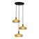 Vintage triple globe pendant light in gold granite glass