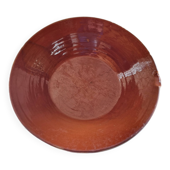 Glazed terracotta bowl from savoy early 20th century vintage folk art